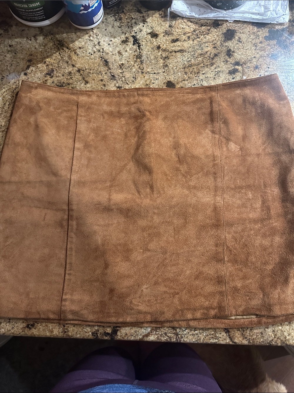 Old Navy Suede-Look Mini Skirt in Cognac Brown